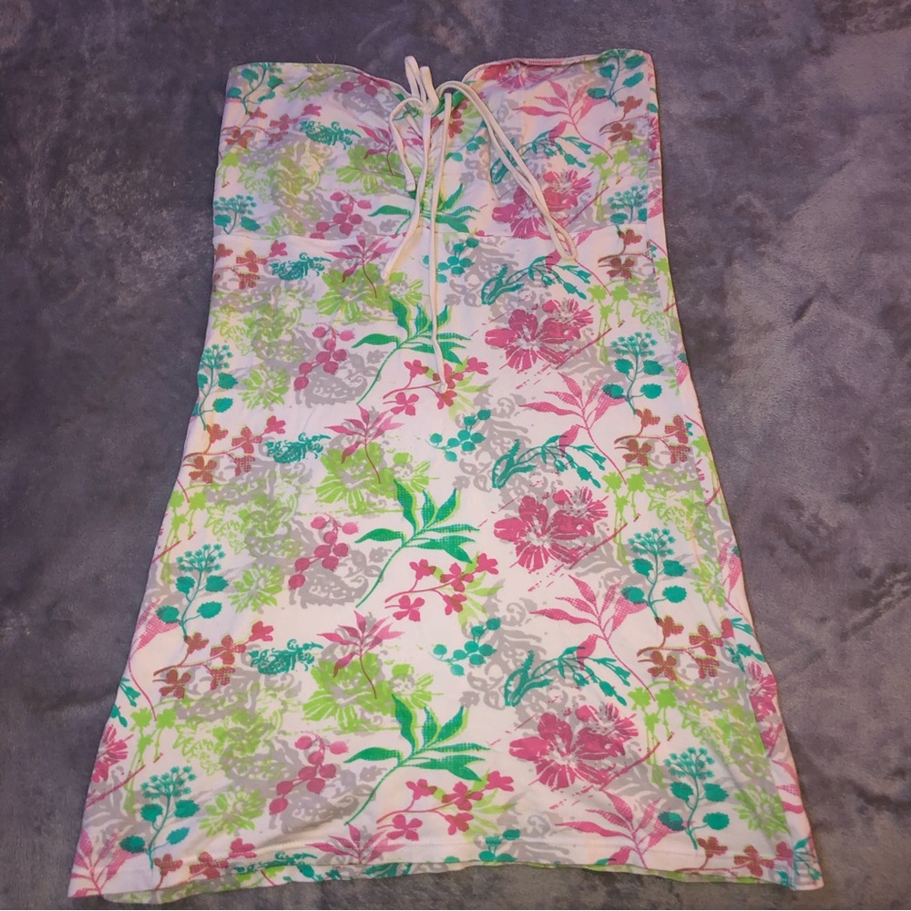 Floral summer/ beach no sleeves mini dress